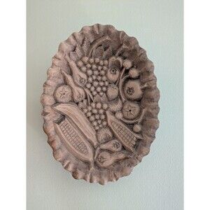 Ludwig Röger Hand Carved Wood Plaque Harvest Fruits Religiöse Kunst Augsburg